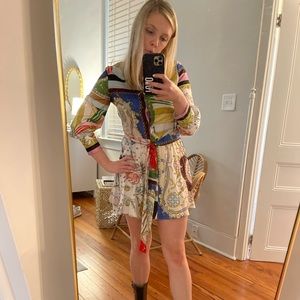 Zara printed wrap dress